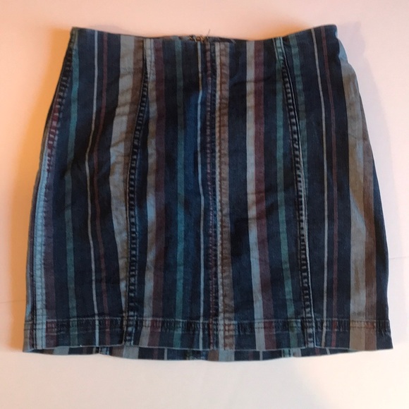 Free People Striped blue jean skirt - Picture 1 of 5